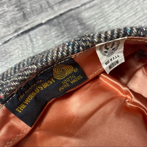 Vintage Adams Row made in USA 100% wool tweed newsboy cap - Picture 4 of 5